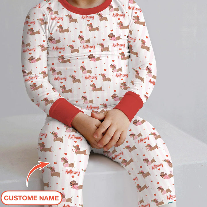 Zweiteiliges Langarm-Pyjama-Set mit Sommerfrüchten