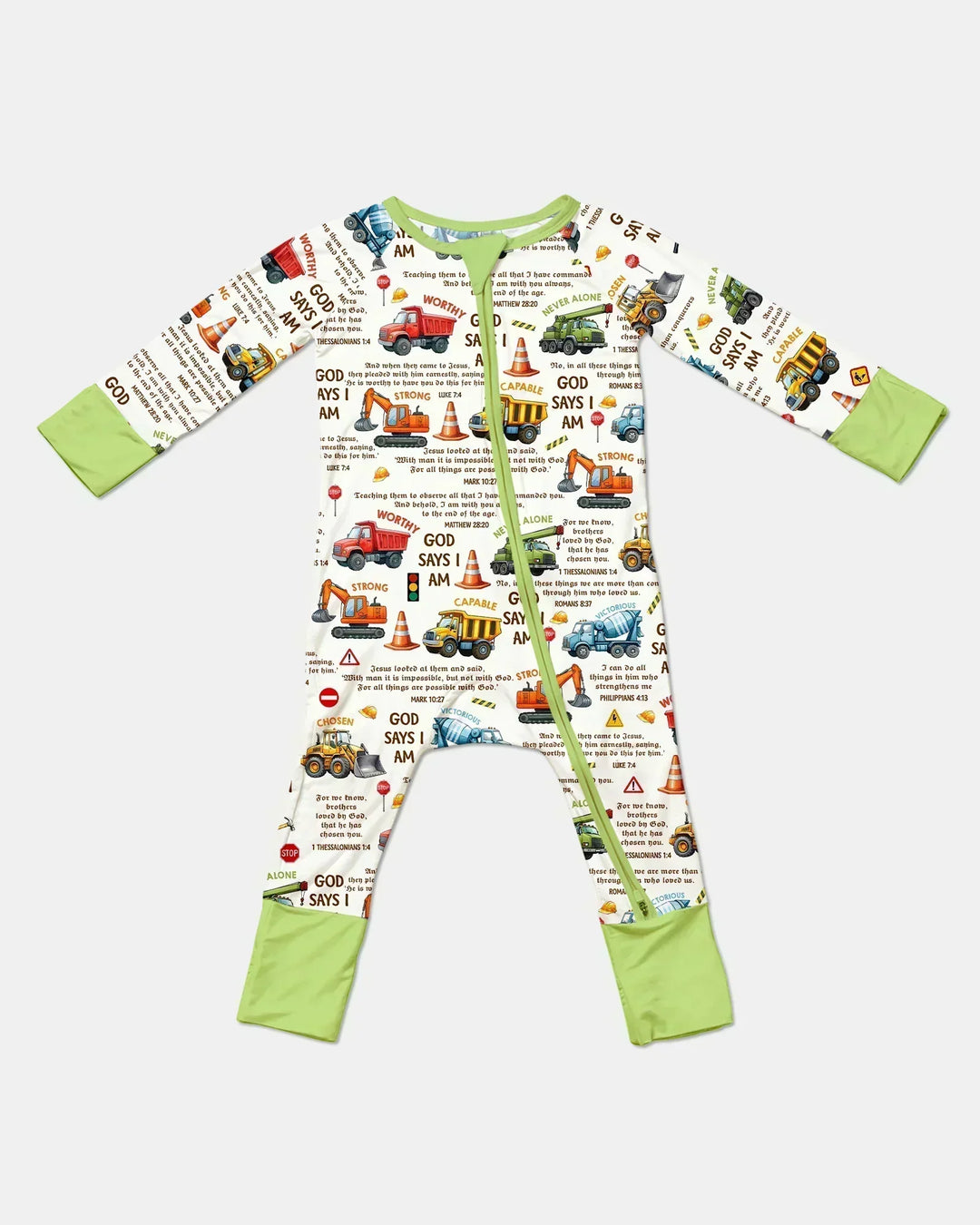 Bible Verse Construction Trucks Bamboo Convertible Zippy