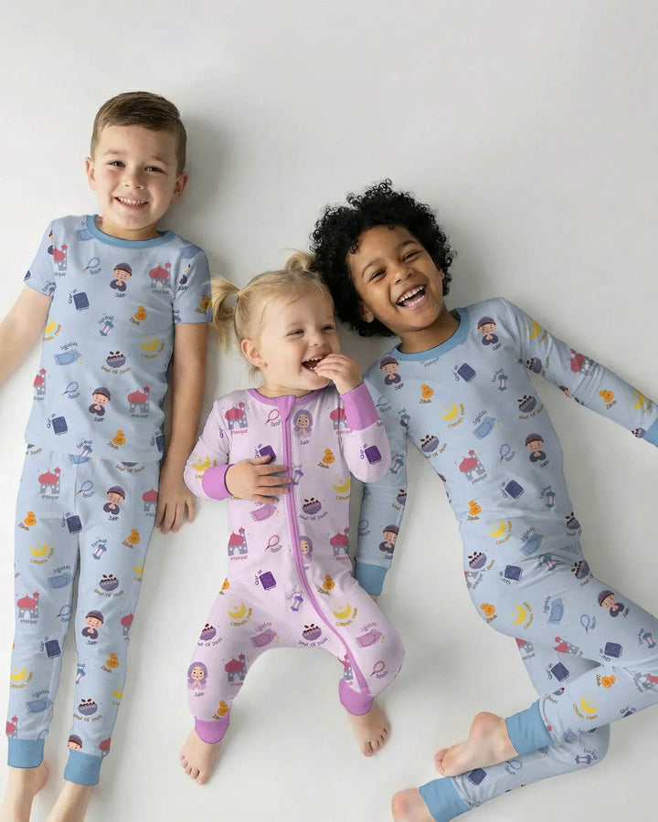 Zweiteiliges Langarm-Pyjama-Set mit Sommerfrüchten