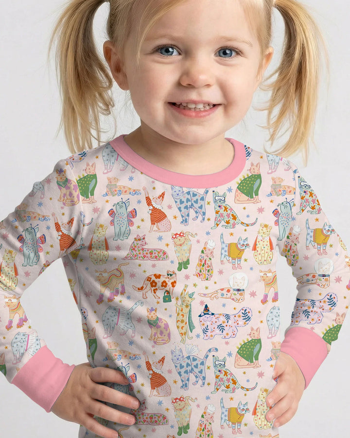 Zweiteiliges Langarm-Pyjama-Set mit Sommerfrüchten