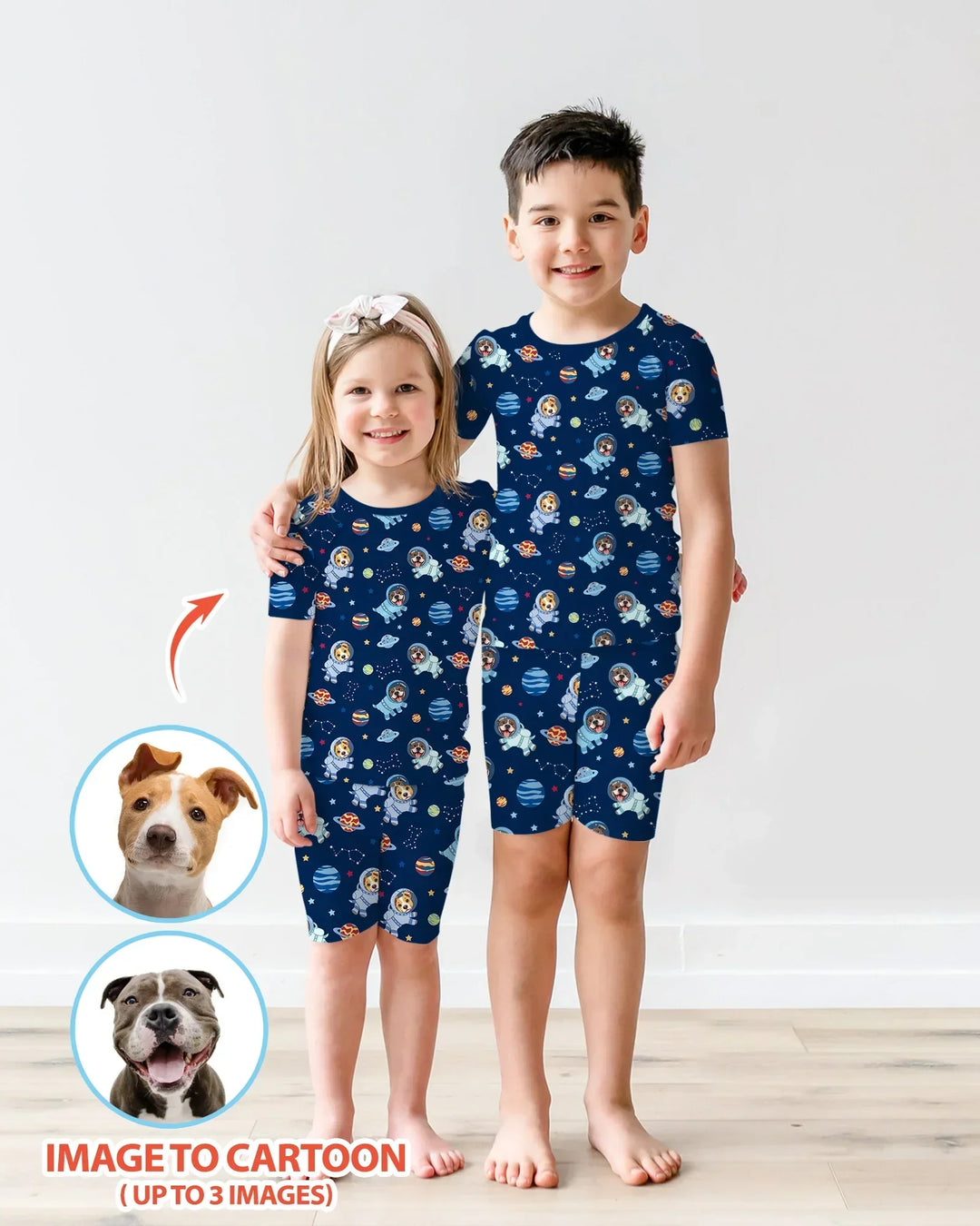 Schlafanzug-Set zweiteilig, kurze Ärmel, kurze Hose, Bambus
