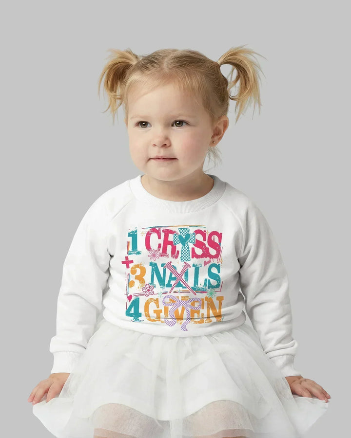1 Cross 3 Nägel 4 Gegeben Bambus Rundhals-Sweatshirt