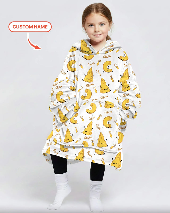 Custom Name Mac & Cheese Club Bamboo Blanket Hoodie
