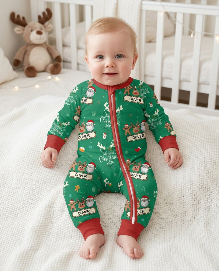 Custom Name Merry Christmas My Deer 2026 Bamboo Convertible Zippy