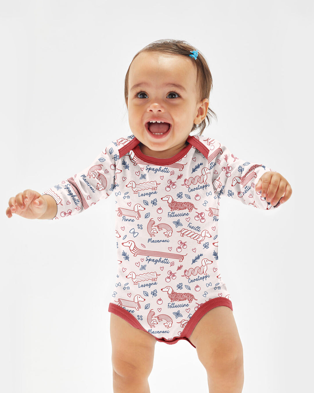Funny Dachshund Pasta Pups Bamboo Bodysuit