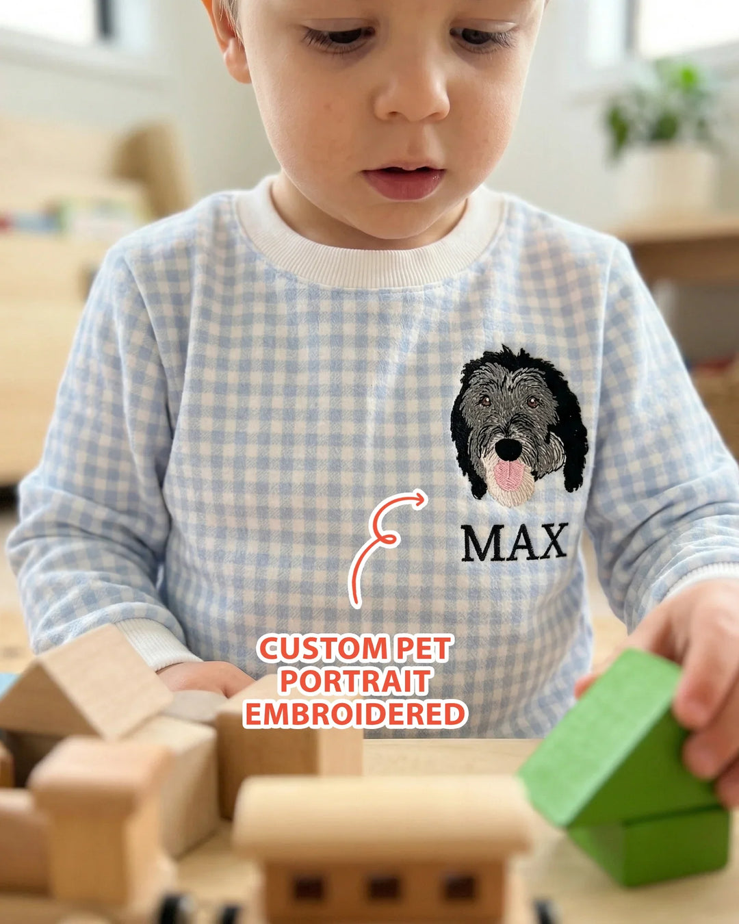 Personalisiertes besticktes Haustier-Bambus-Rundhals-Sweatshirt