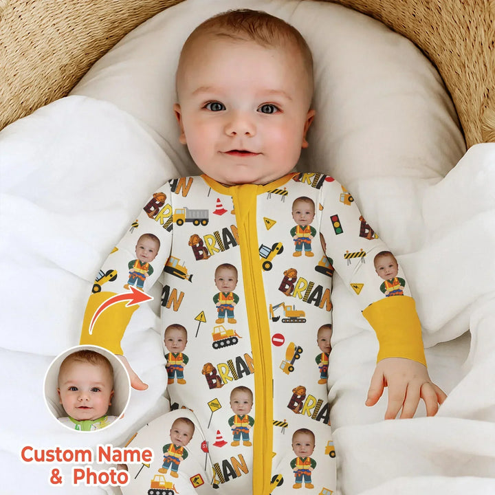Gerippte Babykleidung mit individuellem Foto - Weich &amp; Skizzenhaft
