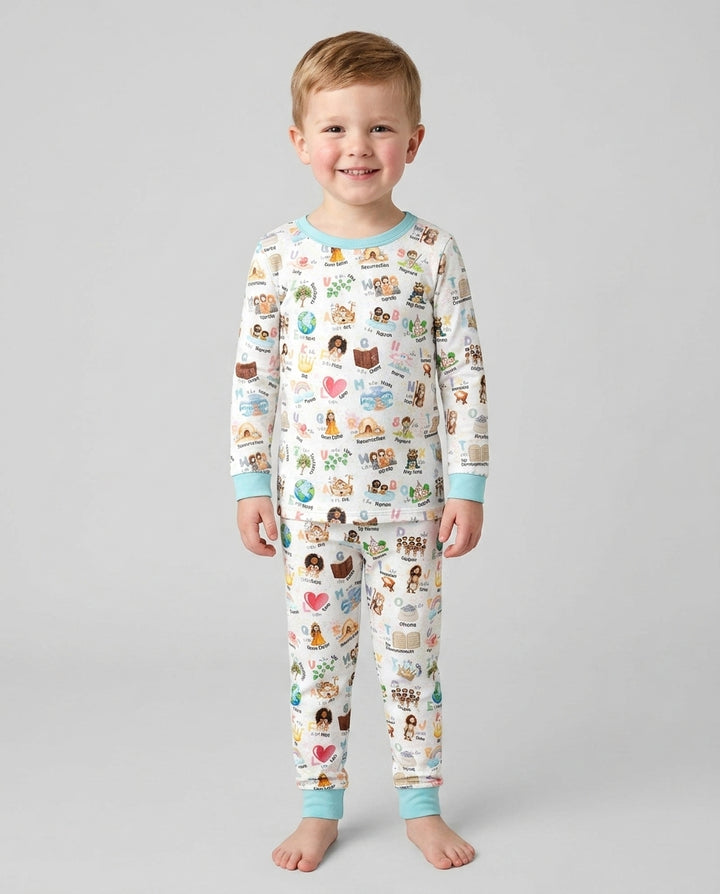 Zweiteiliges Langarm-Pyjama-Set mit Sommerfrüchten