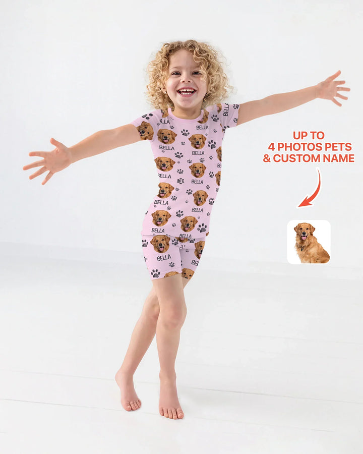 Zweiteiliges Pyjama-Set mit kurzen Ärmeln und Shorts im Sommer-Design