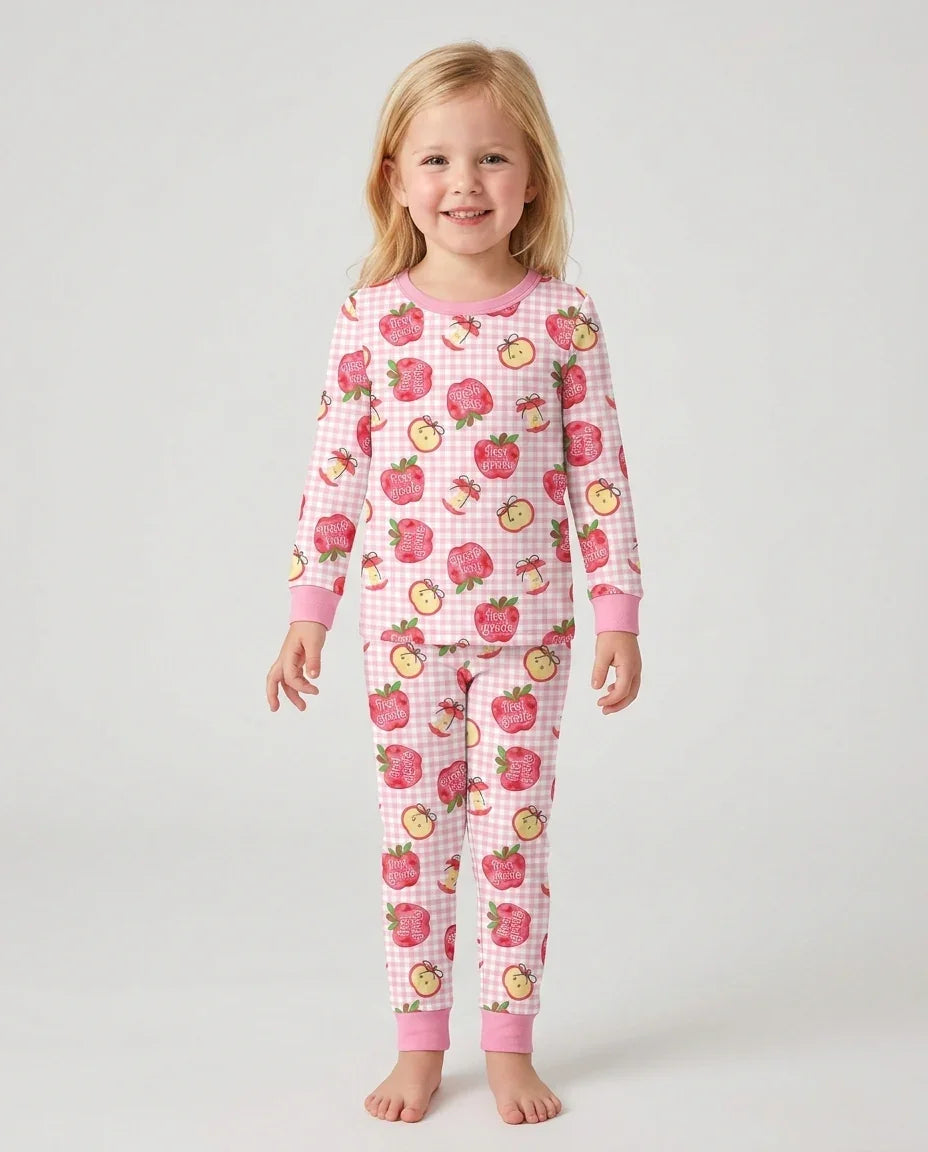 Zweiteiliges Langarm-Pyjama-Set mit Sommerfrüchten