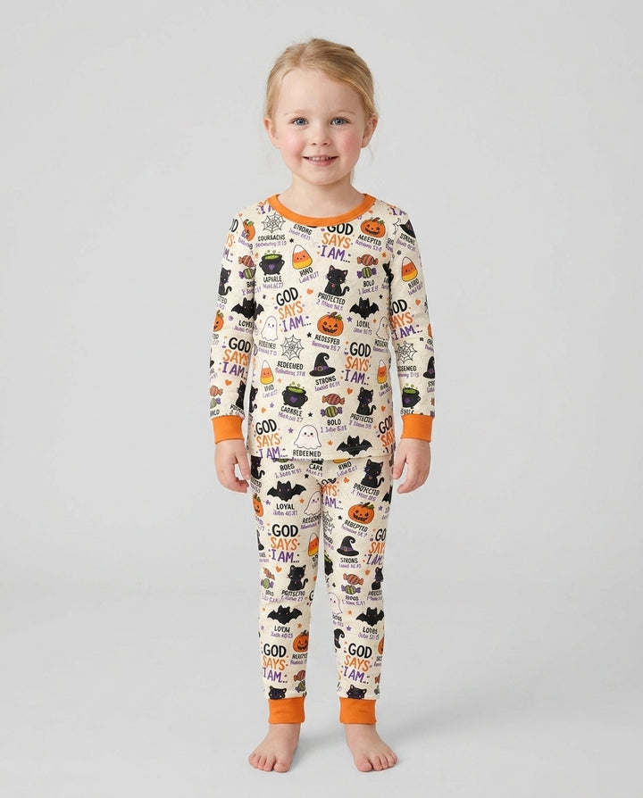 Halloween God Says I Am Bamboo Two Piece Long Sleeve Pajama Set