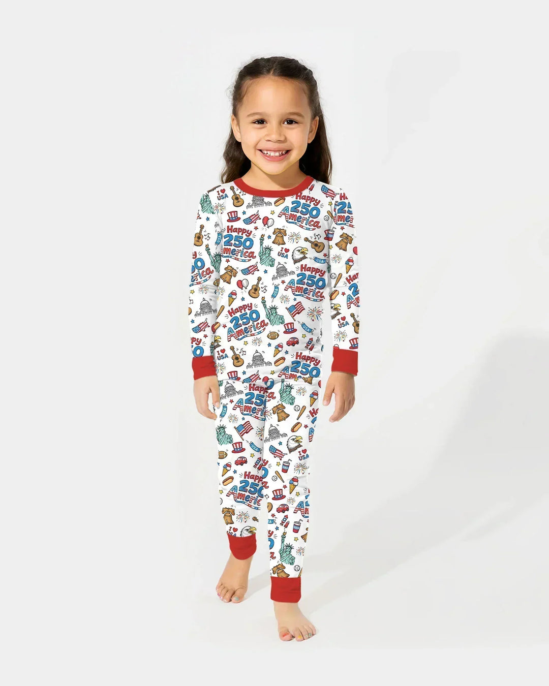 Zweiteiliges Langarm-Pyjama-Set mit Sommerfrüchten