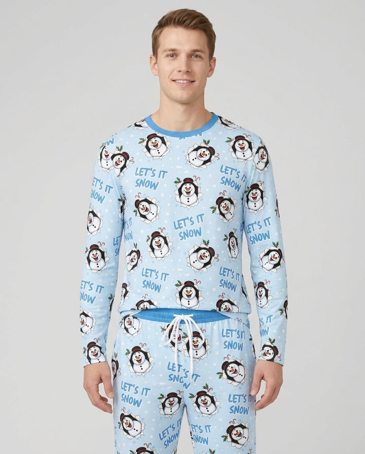 Funny Snowman Bamboo Men's Pajama Set