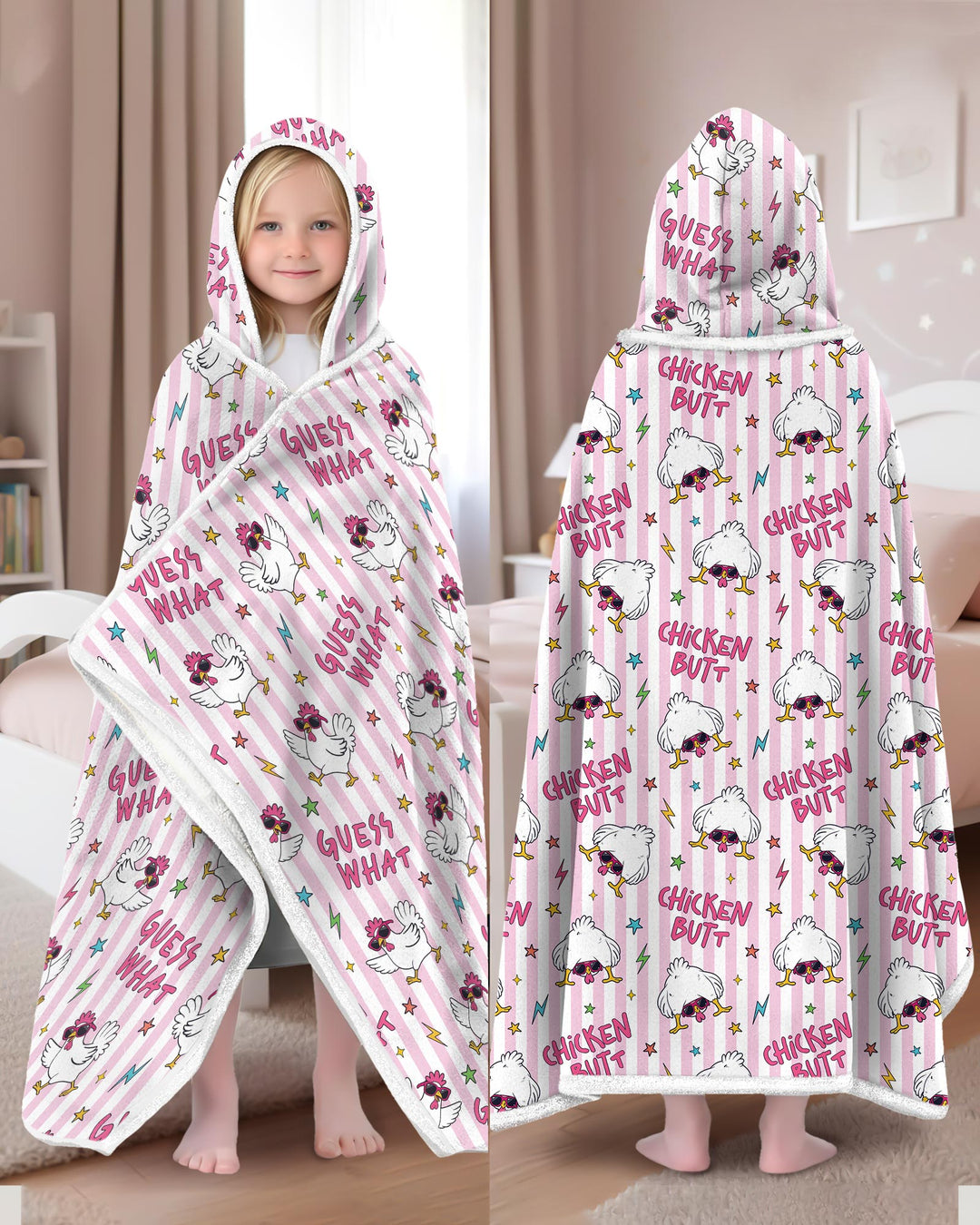 Guess What Chicken Butt! Bamboo Wearable Hooded Blanket