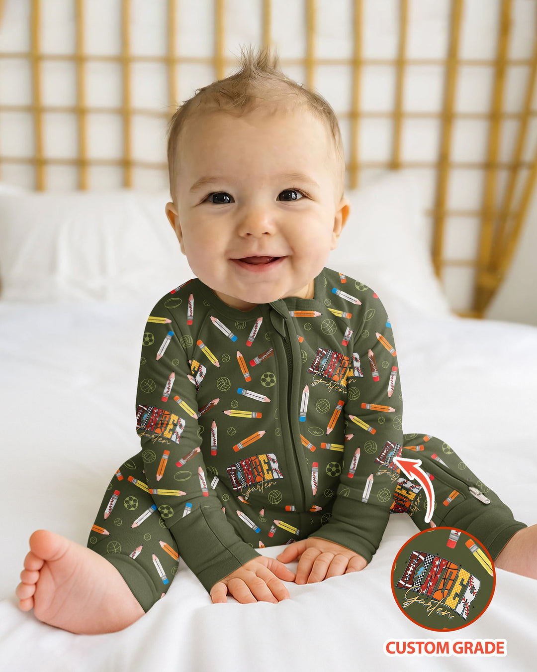 Gerippte Babykleidung mit individuellem Foto - Weich &amp; Skizzenhaft