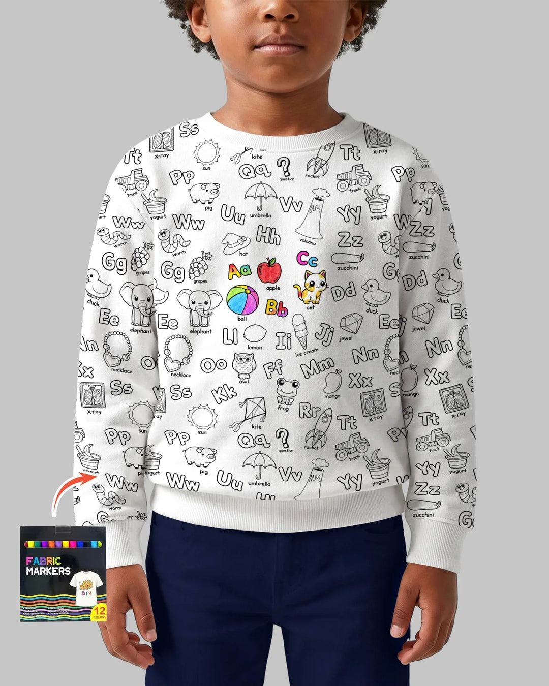 All Colorable Alphabet Bambus-Rundhals-Sweatshirt