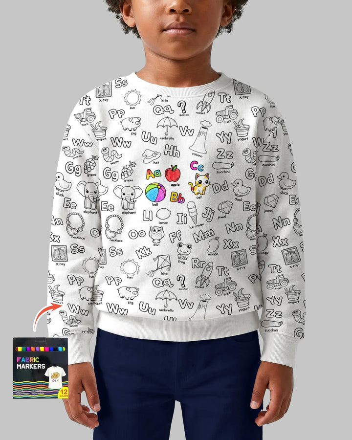 All Colorable Alphabet Bambus-Rundhals-Sweatshirt