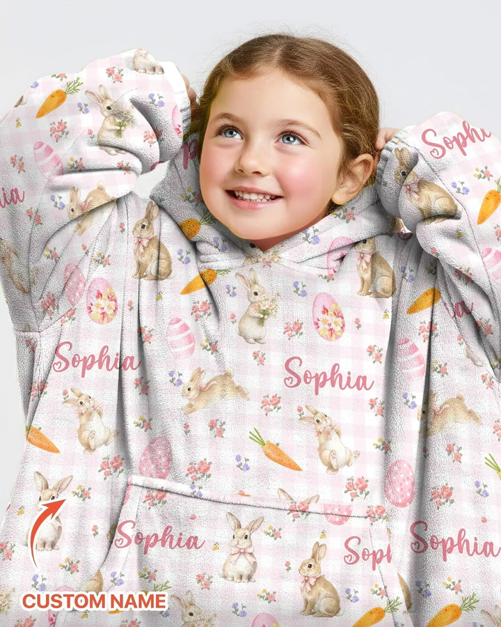 Personalisierte Bunny Garden Bambus Decken-Hoodie