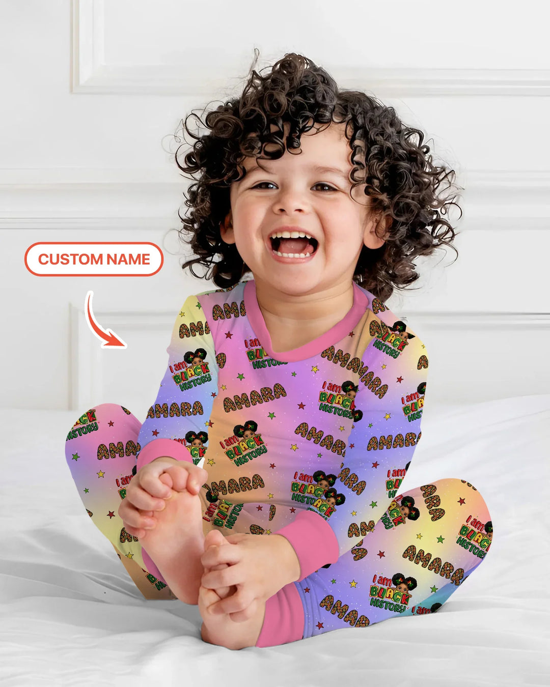 Custom Name I Am Black History Custom Bamboo Two Piece Long Sleeve Pajama Set