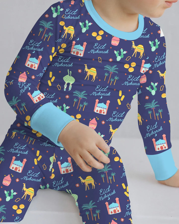 Zweiteiliges Langarm-Pyjama-Set mit Sommerfrüchten