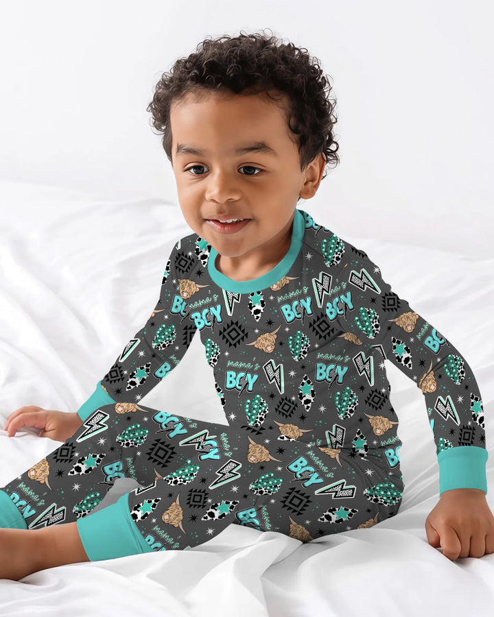 Zweiteiliges Langarm-Pyjama-Set mit Sommerfrüchten
