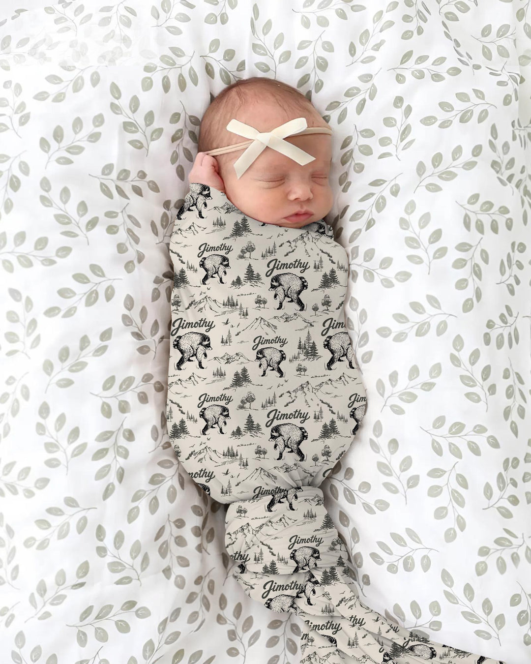 Vintage Jimothy Racoon Family Matching swaddle blanket