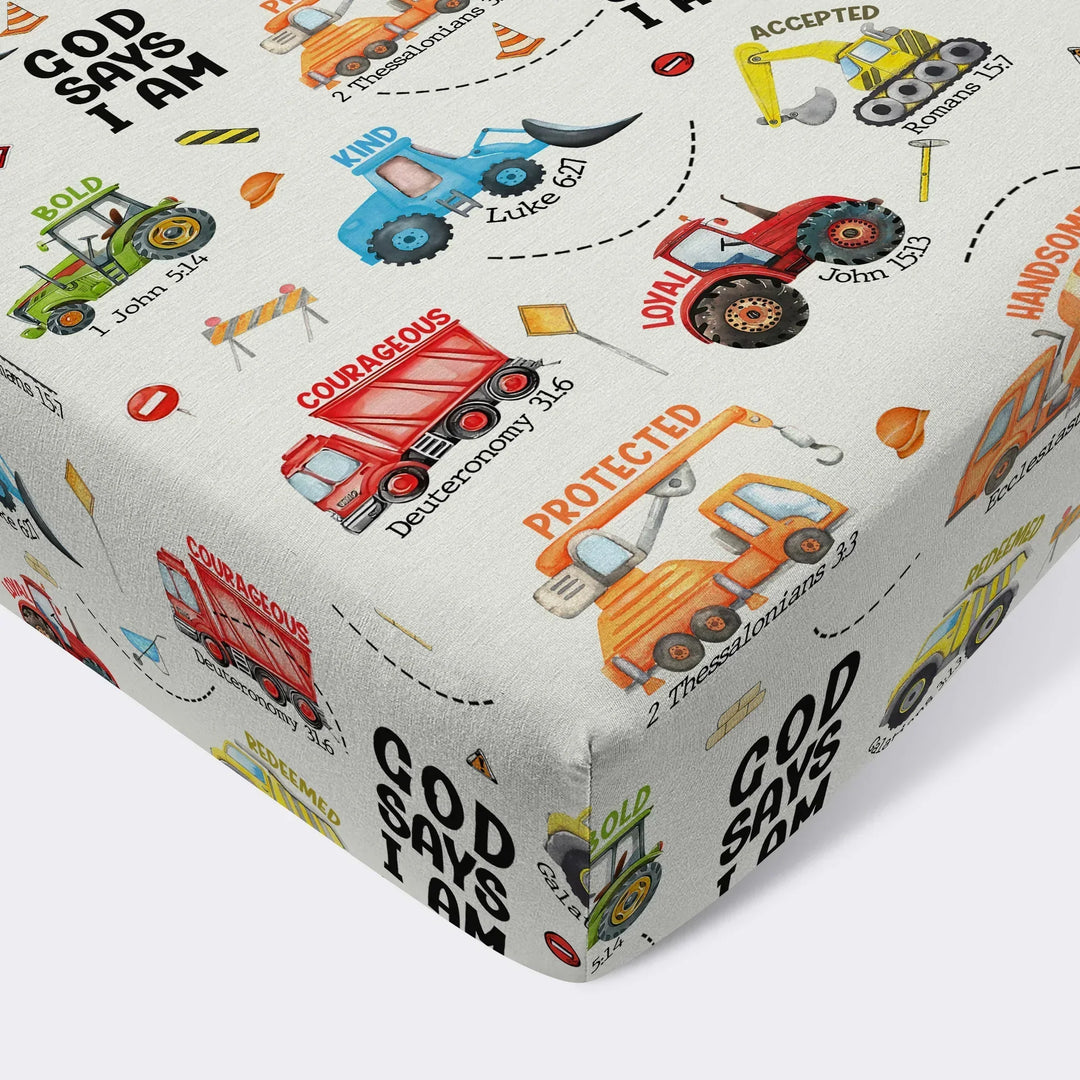 God Says I Am Bamboo Fitted Crib Sheet