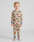 Football Doxie Squad Bamboo Two Piece Long Sleeve Pajama Set