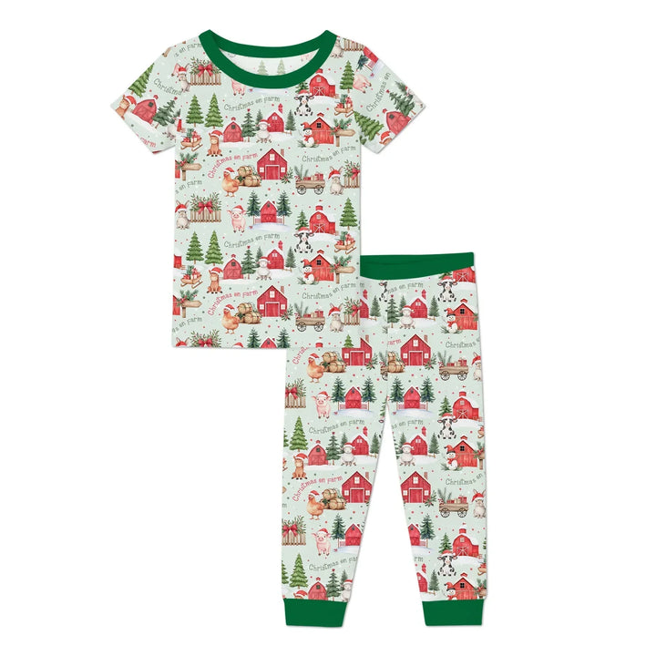 Zweiteiliges, kurzärmliges Pyjama-Set mit Marienkäfern