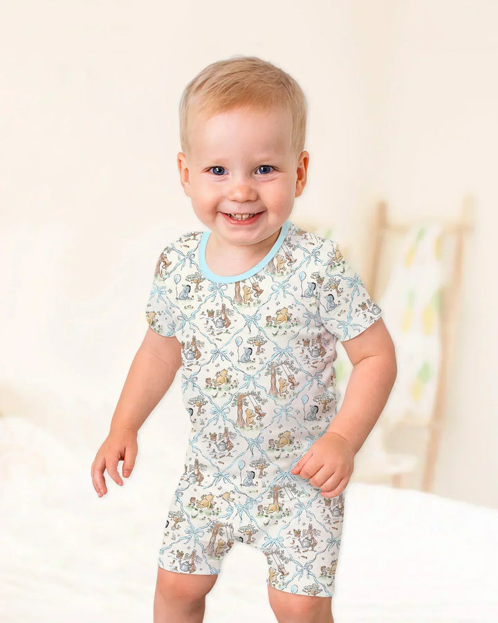 Template Zweiteiliges Pyjama-Set mit kurzen Ärmeln und Shorts