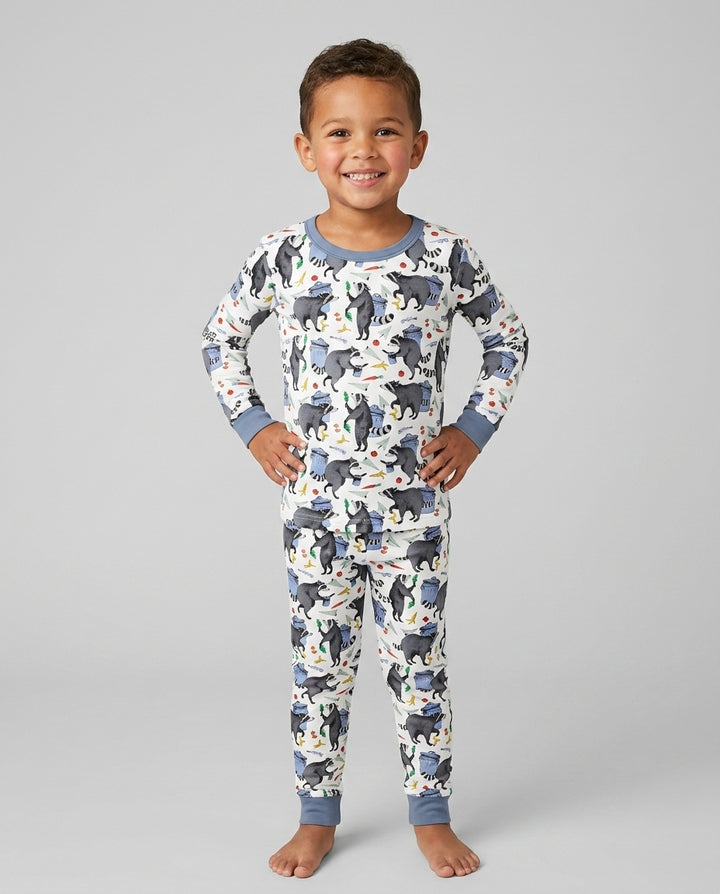 Trash Panda Adventures Bamboo Two Piece Long Sleeve Pajama Set