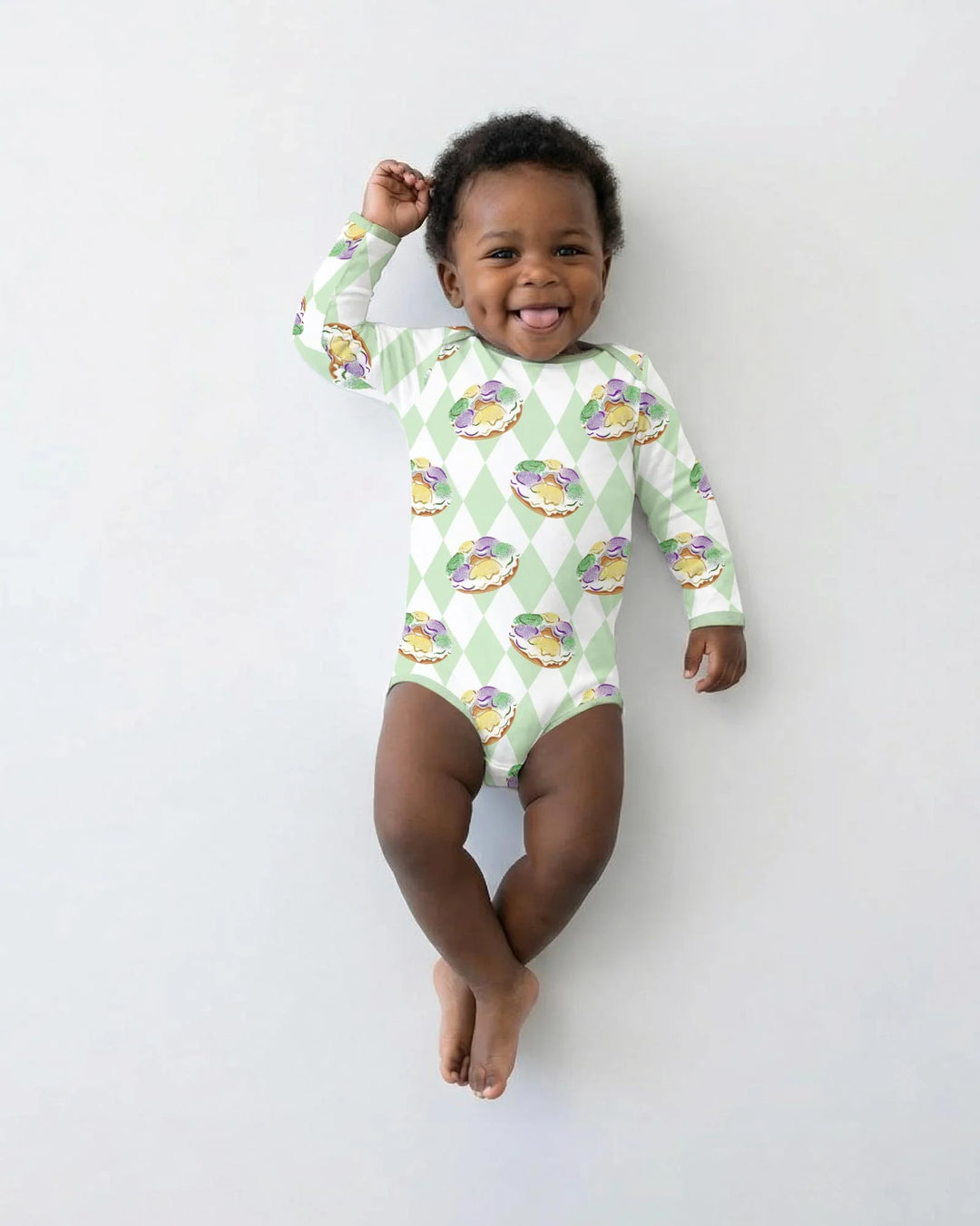 Mardi Gras Donut Bamboo Bodysuit