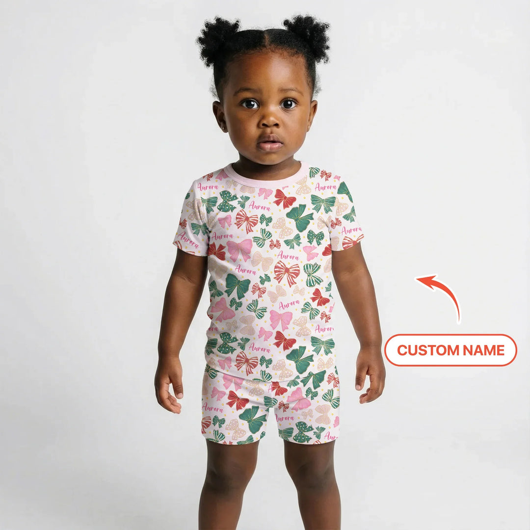 Zweiteiliges Pyjama-Set mit kurzen Ärmeln und Shorts im Sommer-Design