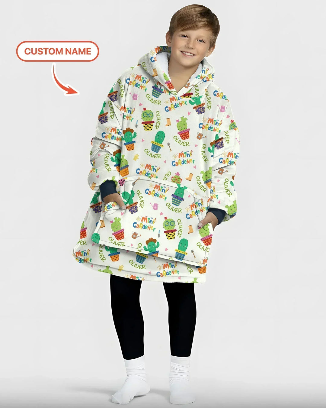 Custom Name Mini Gardener Bamboo Blanket Hoodie