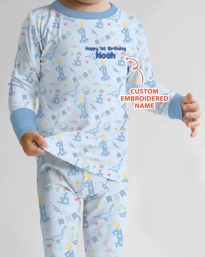 Zweiteiliges Langarm-Pyjama-Set mit Sommerfrüchten