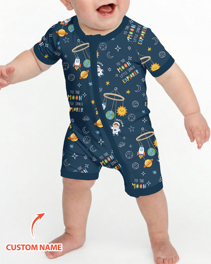 Little Astronaut Big Dream Bamboo Shorty Zippy