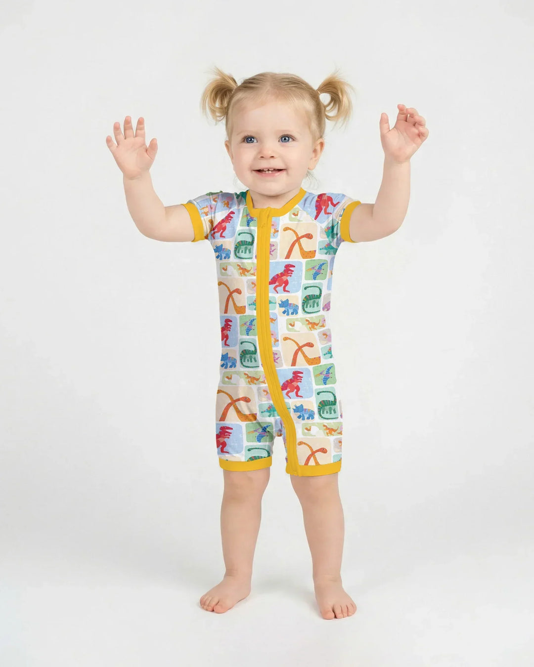 Rainbow Dino Friends Family Matching Bamboo Shorty Zippy