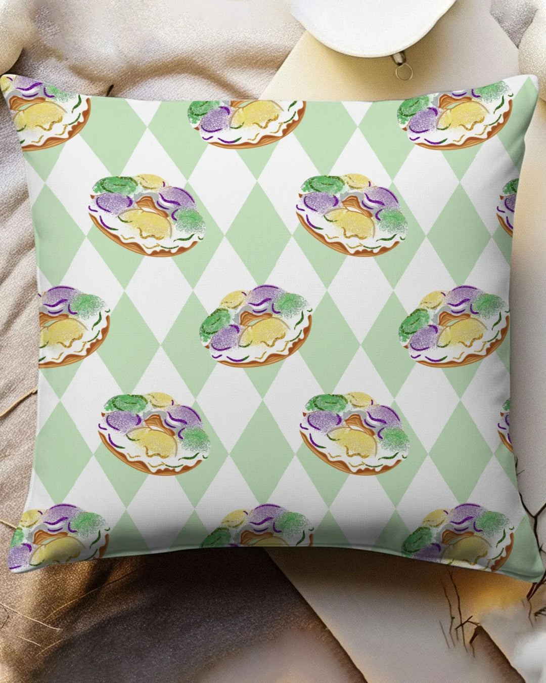 Mardi Gras Donut Bamboo Pillow Case