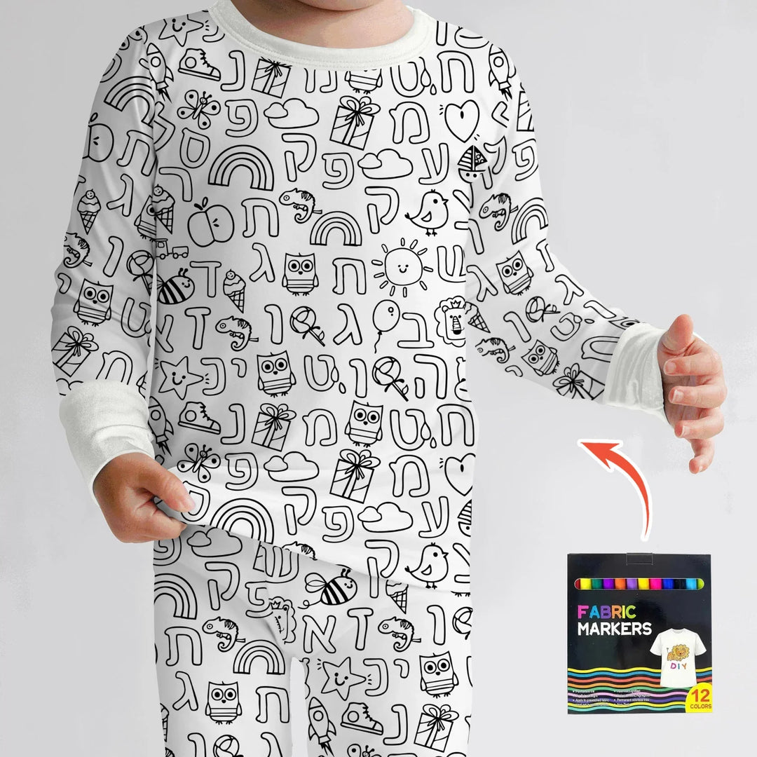 Zweiteiliges Langarm-Pyjama-Set mit Sommerfrüchten