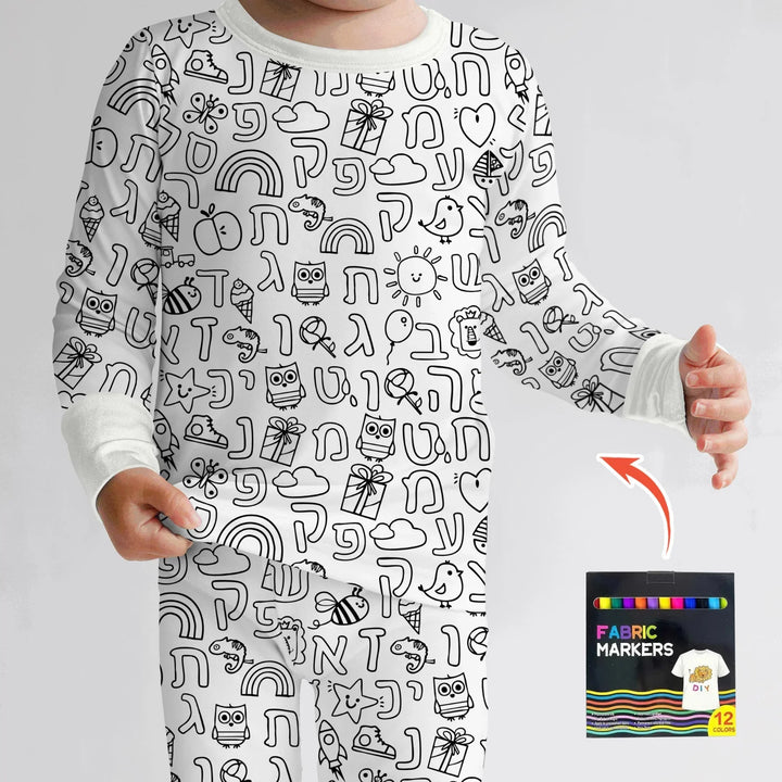 Zweiteiliges Langarm-Pyjama-Set mit Sommerfrüchten