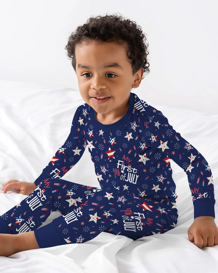 Zweiteiliges Langarm-Pyjama-Set mit Sommerfrüchten