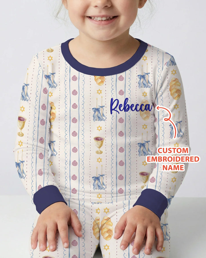 Zweiteiliges Langarm-Pyjama-Set mit Sommerfrüchten