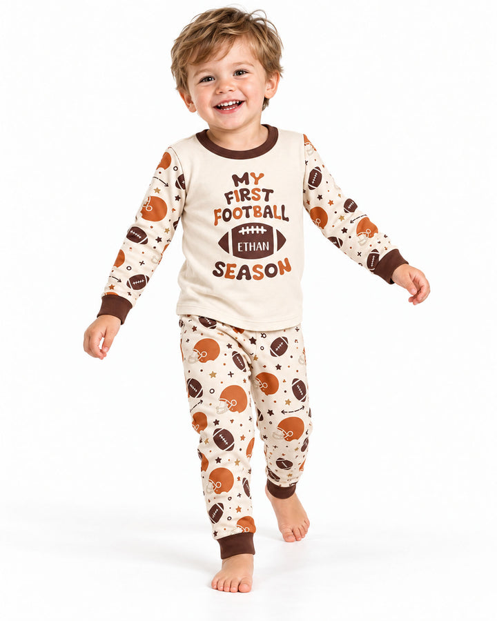 My First Football Season Bamboo Two Piece Long Sleeve Pajama Set