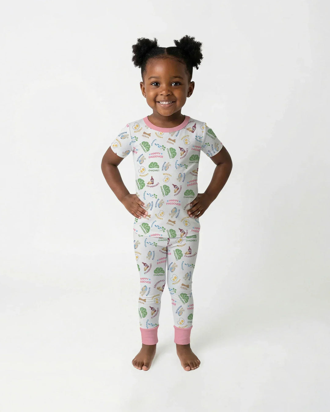 Happy Passover Matching Family Bamboo Two Piece Short Sleeve Pajama Set