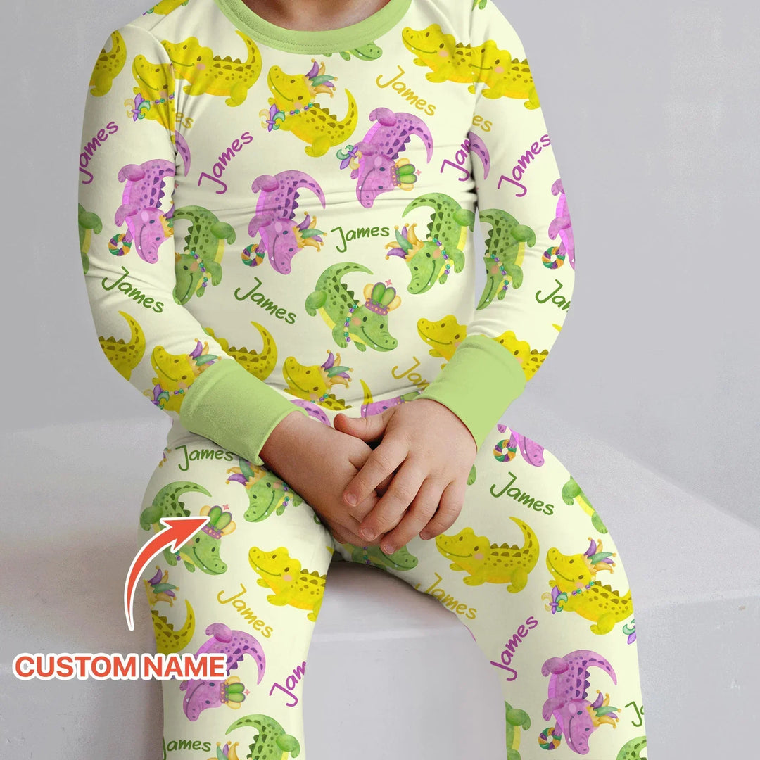 Zweiteiliges Langarm-Pyjama-Set mit Sommerfrüchten