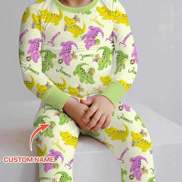 Zweiteiliges Langarm-Pyjama-Set mit Sommerfrüchten