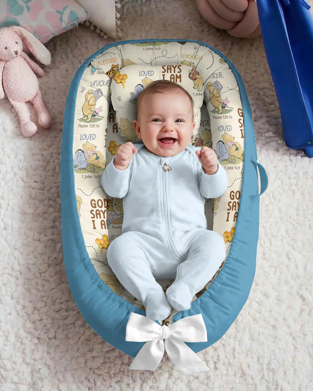 Gott sagt, ich bin – Little Blessings Bambus Baby Nestchen