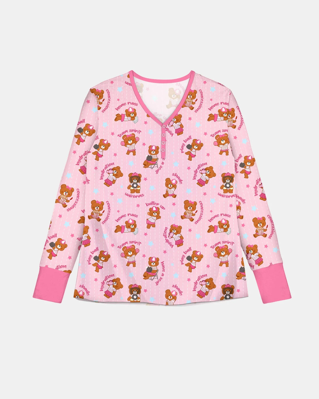 Geboren, um Baseball zu spielen, Damen-Pyjama-Set aus Bambus