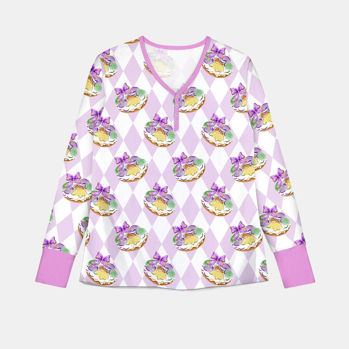 Mardi Gras Donut Bambus Damen Pyjama-Set
