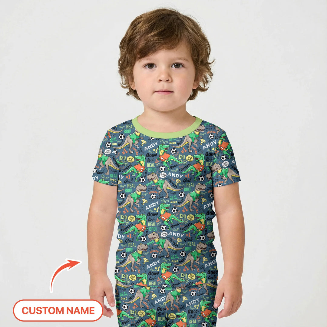 Zweiteiliges Pyjama-Set mit kurzen Ärmeln und Shorts im Sommer-Design